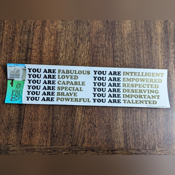 You Are Affirmations Wall Decal, Translucent , Removable Wall Stciker - Picture 2 of 3